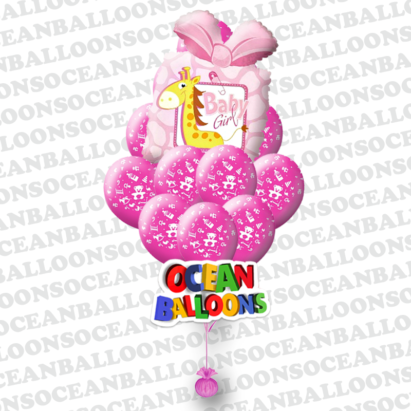 Композиция «Девочка родилась!» из 11 воздушных шаров