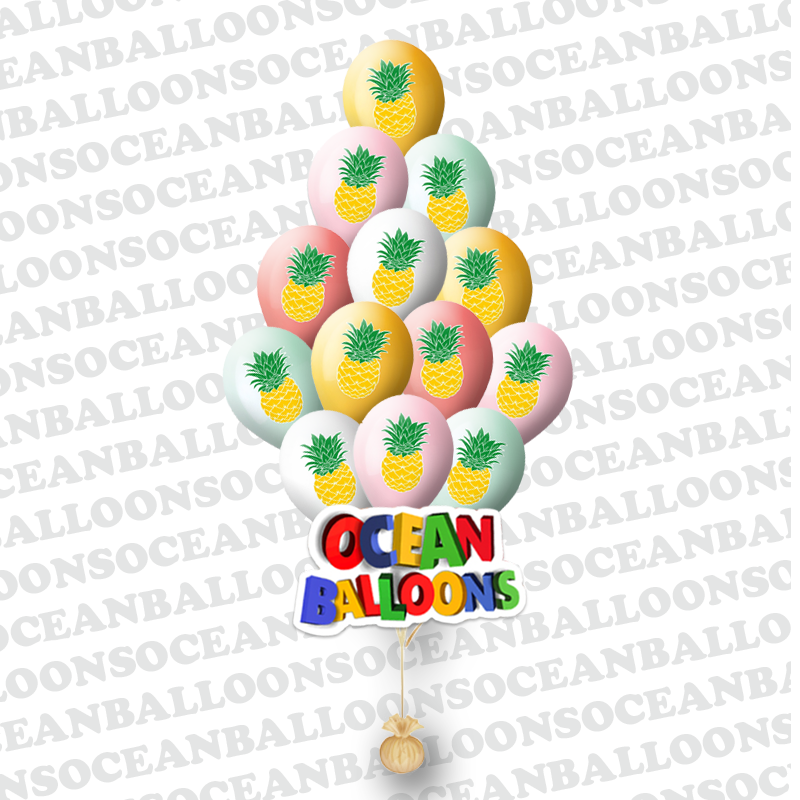 Облако из 15 шариков Ананасы