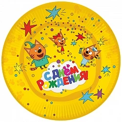 Тарелки (7_18 см) Три Кота, Желтый, 6 шт.