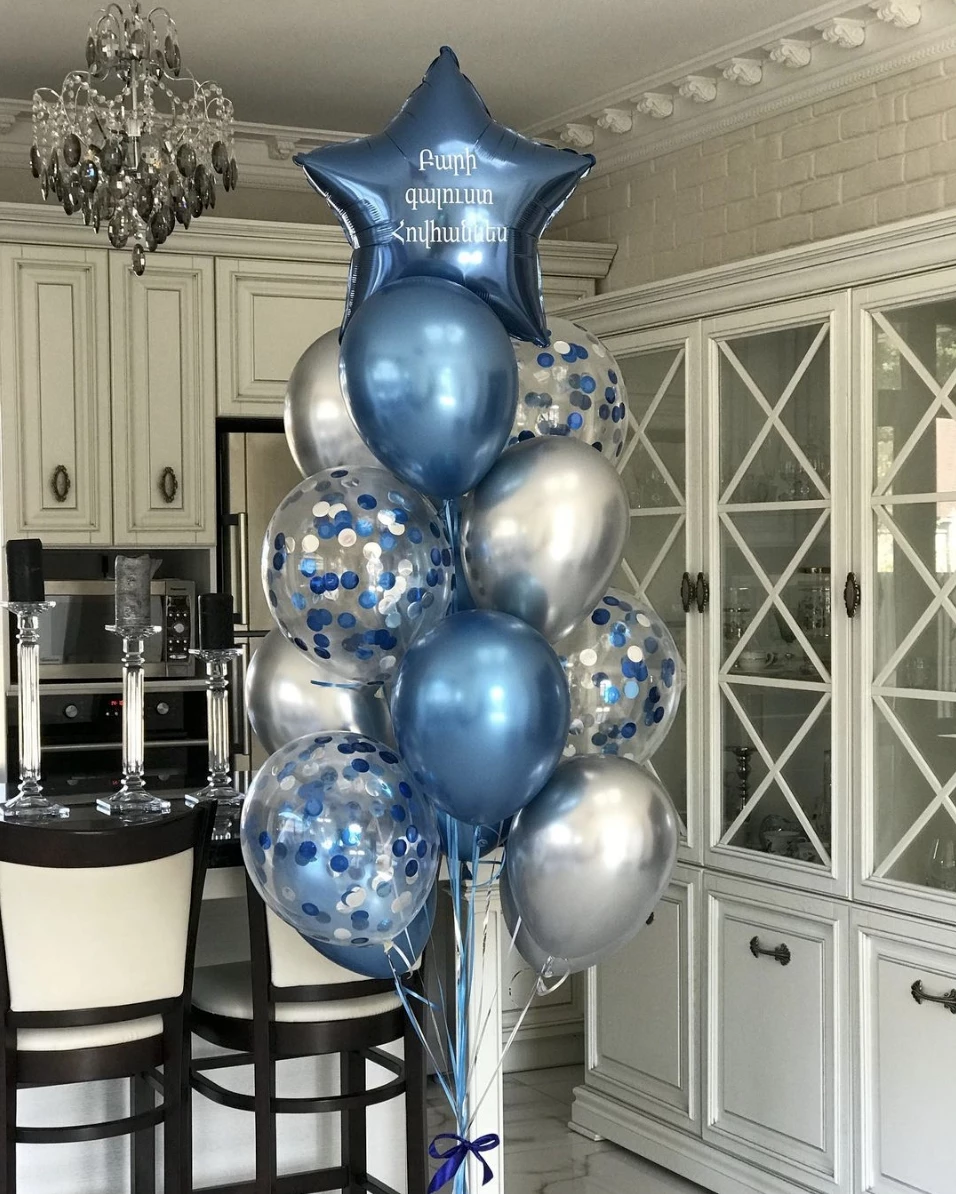 Букет из шаров «Голубое серебро»