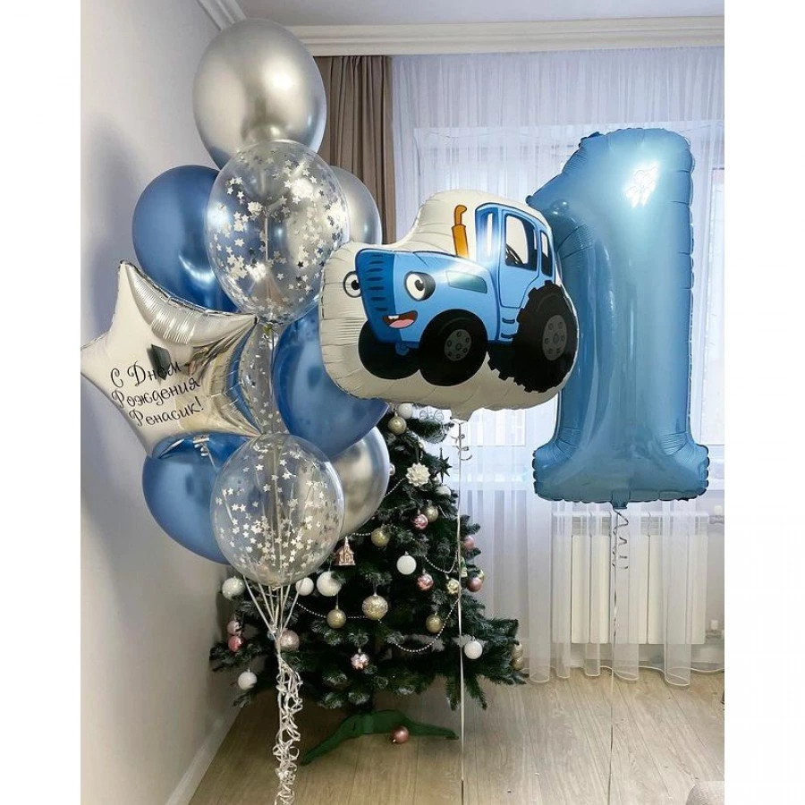 Фонтан из шаров на годик мальчику