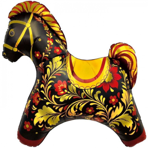 Шар Фигура Лошадка Золотая роспись