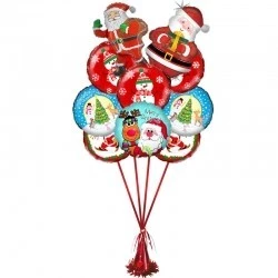 Букет на Новый год «Шустрый Олаф Снеговик» из 8 шаров и 1 фигуры